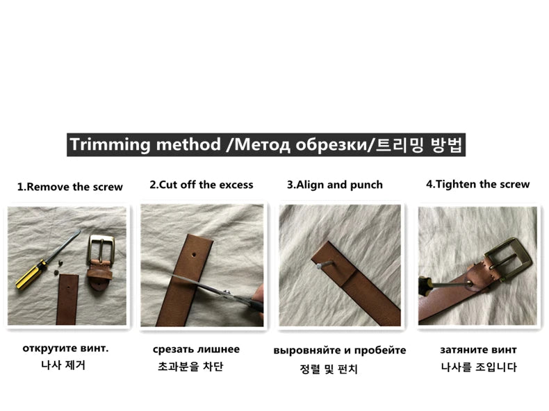 Vintage Luxury Handmade Leather Copper Buckle Man's Belt Cinturon Gotico Cowhide Retro All-match Casual Jeans Soft Belt ABC Viralgem Store