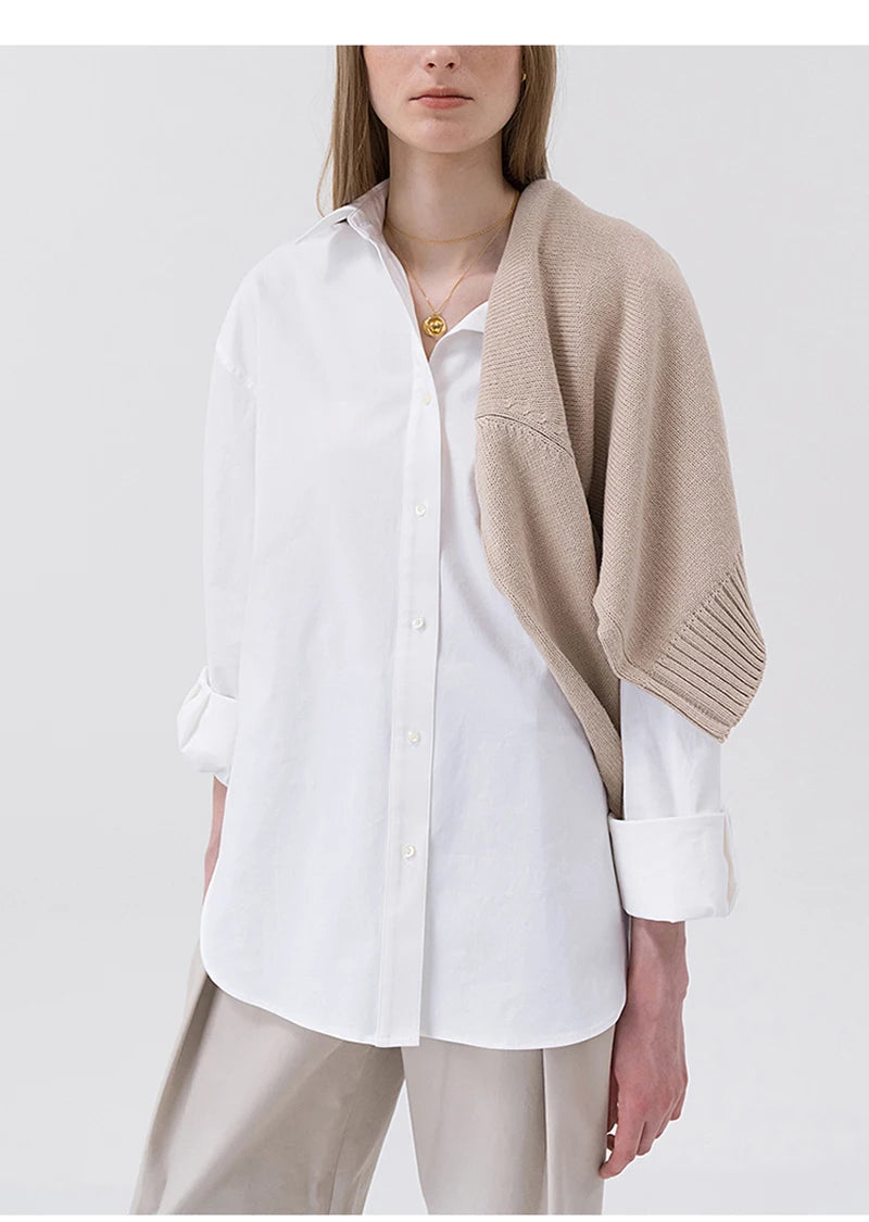 100% Cotton Women's Shirt 2024 Autumn New Solid Color Button Turn-Down Collar Long-Sleeved Casual Loose Ladies OL Shirts Viralgem Store