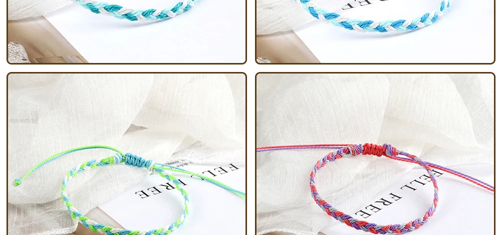 30Colors Bohemian Tibetan Bracelet & Bangle Women Men Handmade Waterproof Wax Thread Lucky Rope Christmas Jewelry Gift Bracelets