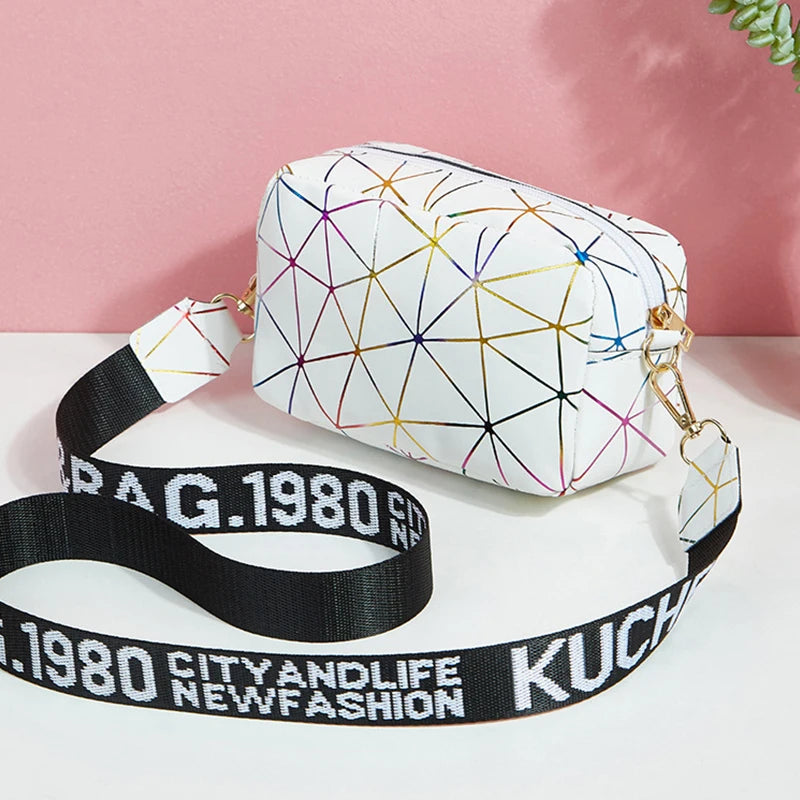 Yogodlns Fashion Laser Shoulder Messenger Bag Female Small Square Bag PU Leather Crossbody Bag Trendy New Satchel Bag Bolsa Viralgem Store