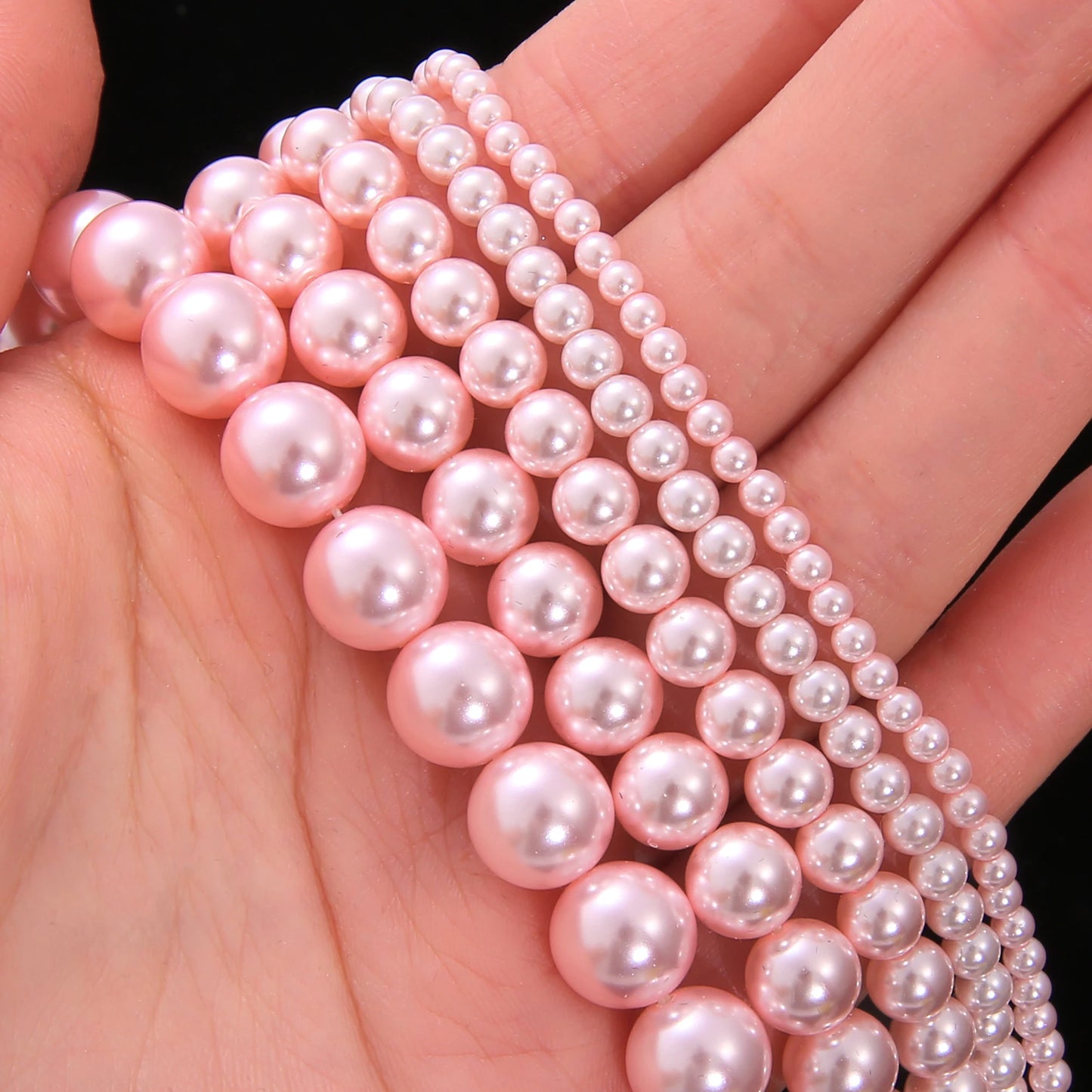3/4/6/8/10mm AAA High Quality Glass Imitation Pearls Round Loose Beads for DIY Bracelet Earrings Necklace Jewelry Making Garment