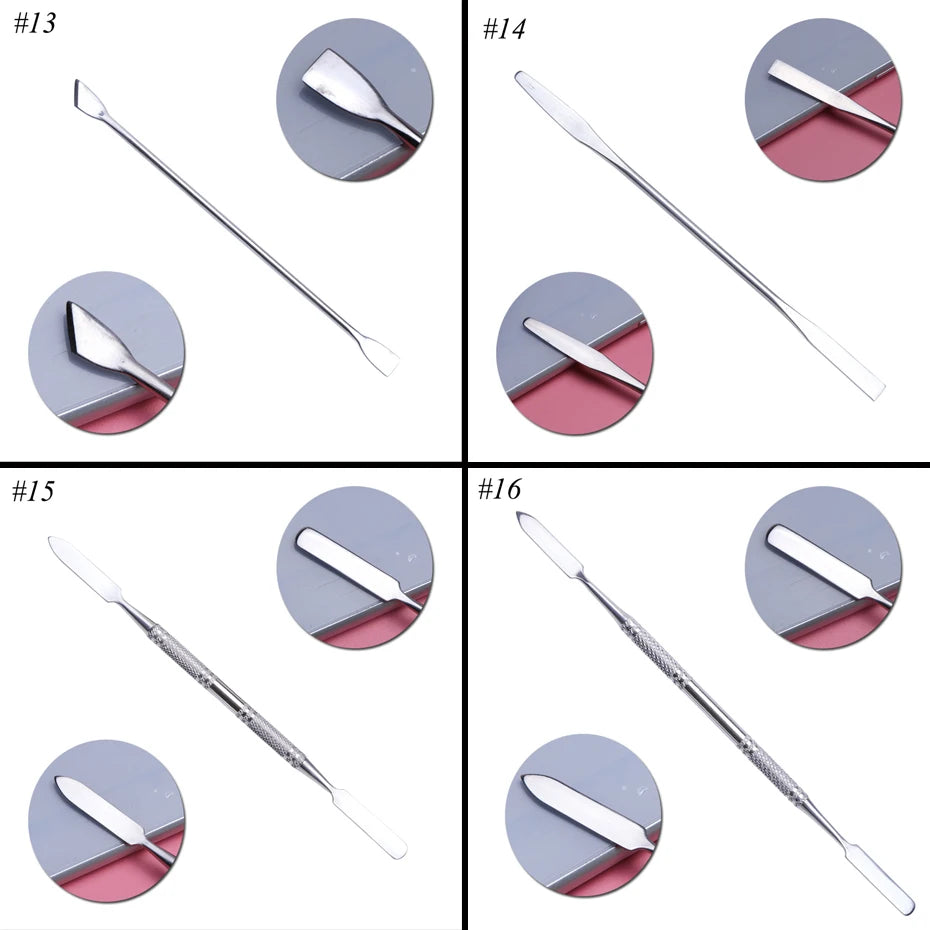 1pcs Double-ended Stainless Steel Nail Cuticle Pusher Tweezer For Dead Skin UV Gel Polish Remove Pedicure Manicure Tool LY01-16