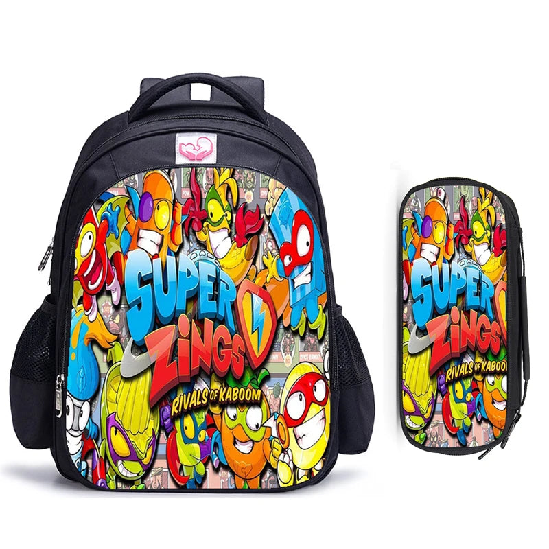 16 Inch Super Zings Children School Bags Orthopedic Backpack Kids School Boys Girls Mochila Infantil Catoon Bags Gift