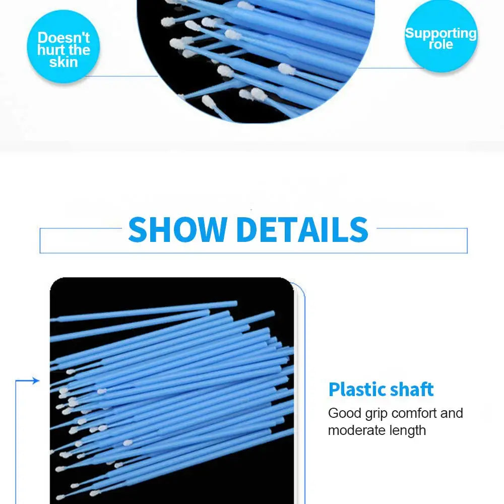 100pcs/lot Micro Brushes Make Up Eyelash Extension Disposable Eye Lash Glue Cleaning Brushes Free Applicator Sticks Makeup Tools