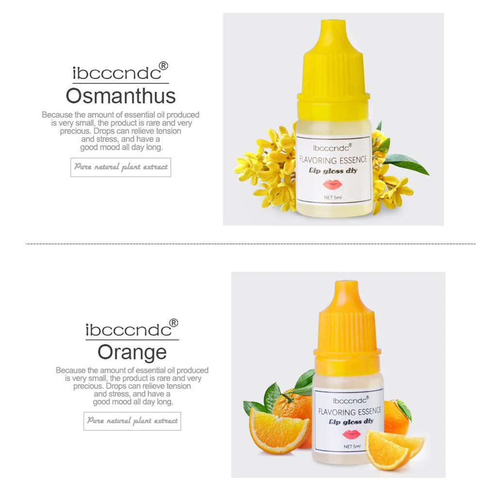 5ml 7 Flavor Natural Flavor Essence Oil Drop for Lip Gloss Diy Lipgloss Base Handmade Lipstick Fragrance Flavoring