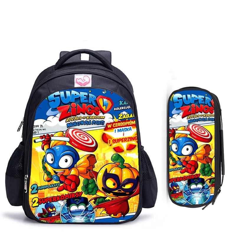 16 Inch Super Zings Children School Bags Orthopedic Backpack Kids School Boys Girls Mochila Infantil Catoon Bags Gift