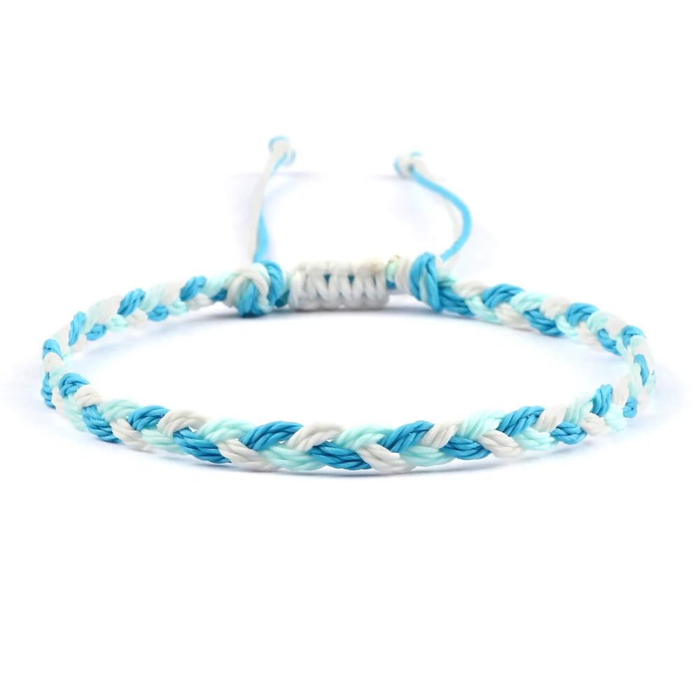 30Colors Bohemian Tibetan Bracelet & Bangle Women Men Handmade Waterproof Wax Thread Lucky Rope Christmas Jewelry Gift Bracelets