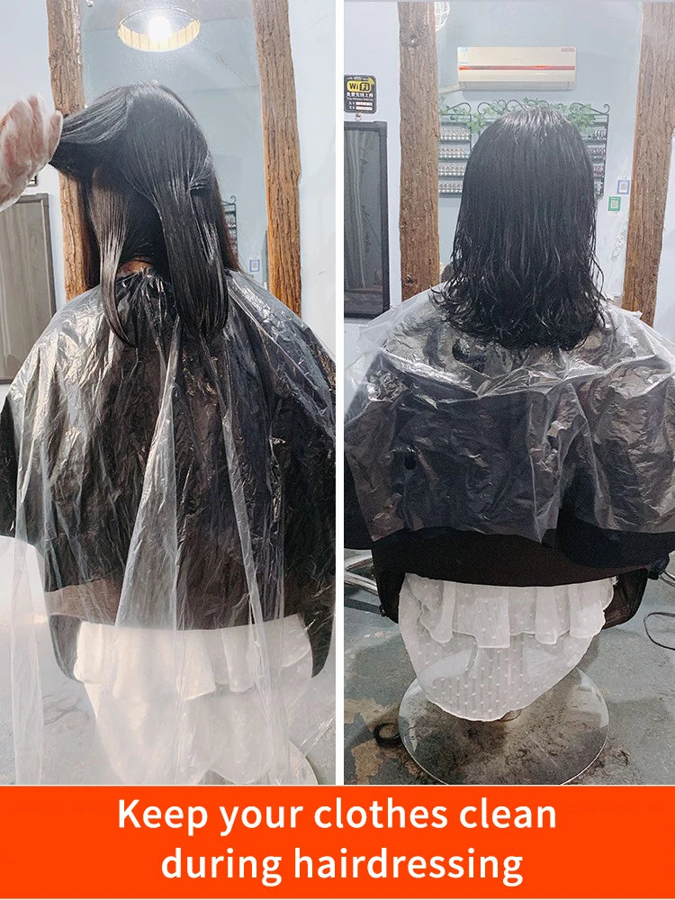 50 Pcs Salon Hair Dyeing Antifouling Shawl Disposable Plastic Barber Shawl Cape Hairdressing Supply