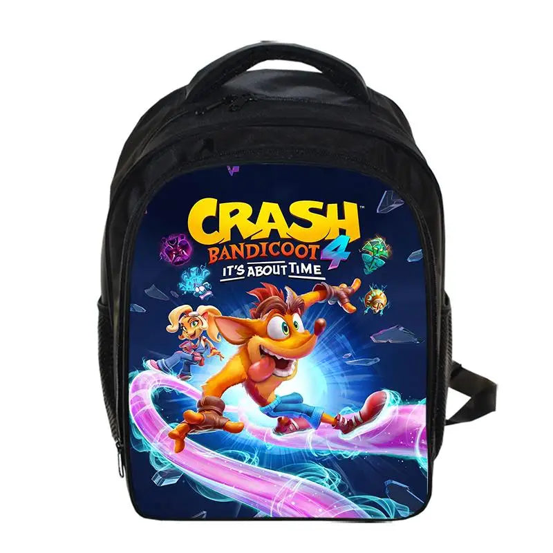 13 Inch Game Crash Bandicoot Backpack Cartoon Kindergarten Backpacks Boys Girls Children School Bags Kids Book Bag Gift