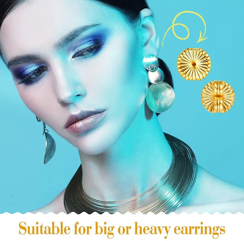 1/2/3 Pairs Earring Backs Large Earring Secure Earring Lifters Backs Adjustable Earring for Droopy Ear Heavy Support