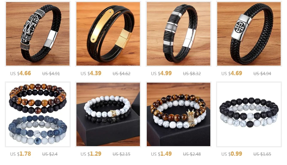 XQNI Perfect Design Double Layer Vintage Steel Buckle Geometric Braid 6mm Leather Bracelet Men Women Fashion Birthday Gift