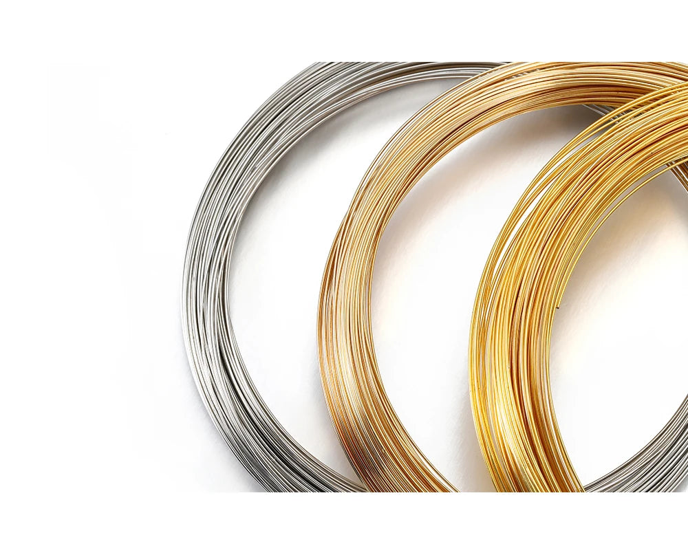 100 Loops Gold Steel Color Memory Wire 60mm Bracelet Bangle Loop 115mm Necklace Collar Hoop for Jewelry Making DIY Accessories