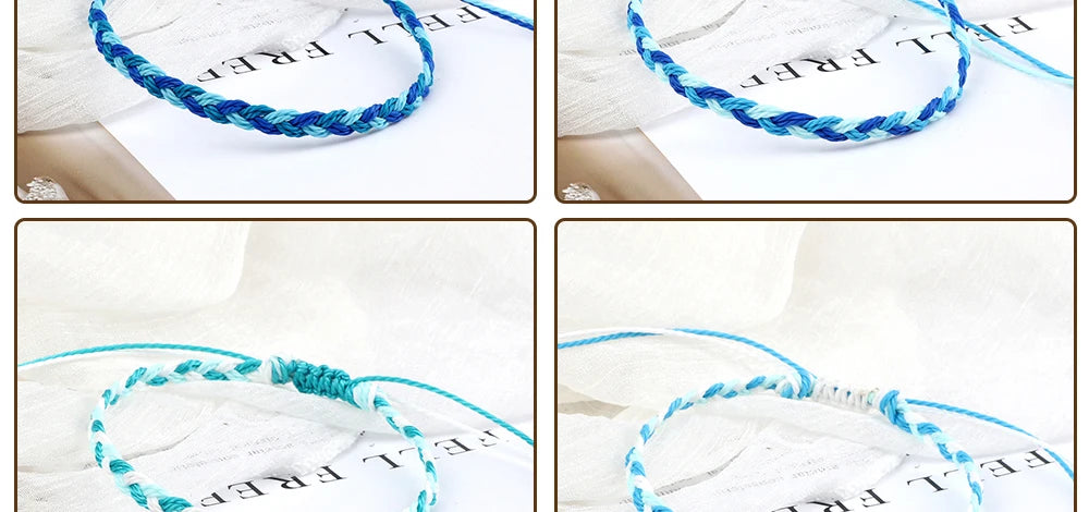 30Colors Bohemian Tibetan Bracelet & Bangle Women Men Handmade Waterproof Wax Thread Lucky Rope Christmas Jewelry Gift Bracelets