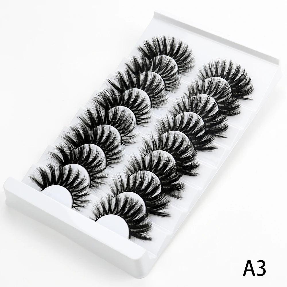 5/7/8 pairs 3D mink Lashes ,soft fluffy natural false eyelashes，individual eyelash extension, makeup tools lashes wholesale