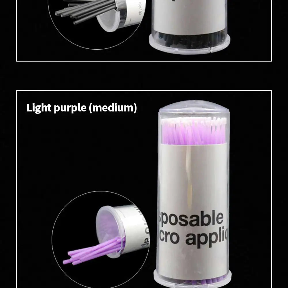 100pcs/lot Micro Brushes Make Up Eyelash Extension Disposable Eye Lash Glue Cleaning Brushes Free Applicator Sticks Makeup Tools