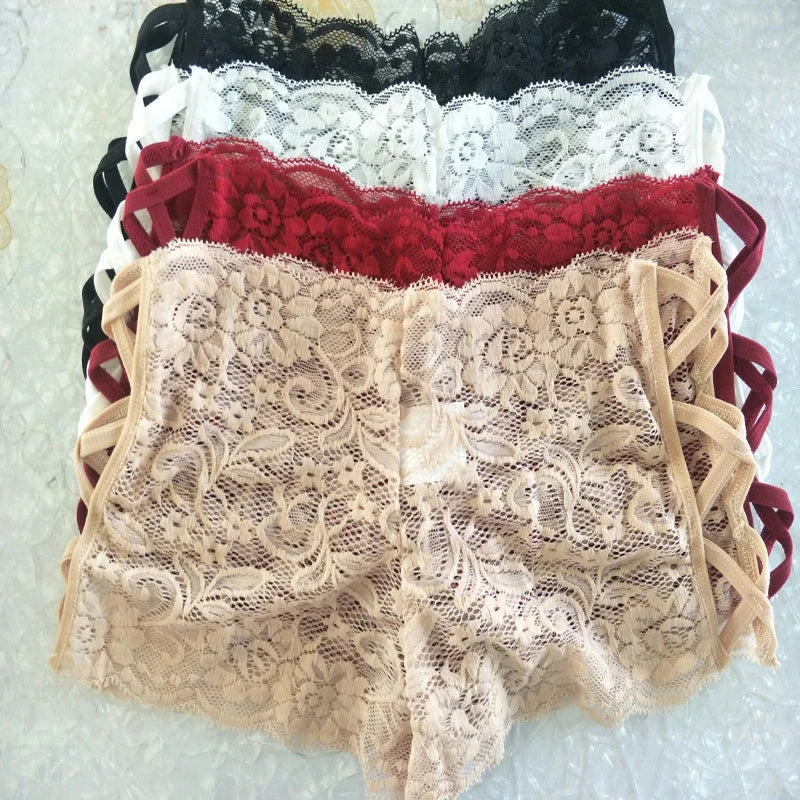 Women Sexy Lace Seamless Lingerie Panties Short Panties Black White Wine Red