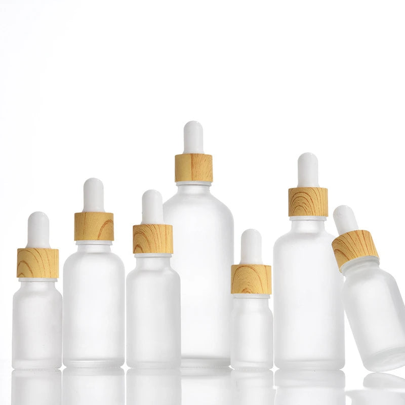 12pcs frost glass essential oil dropper bottle wtih piepette drop vials Containers 5ml 10ml 15ml 20ml 30ml 50ml 100ml