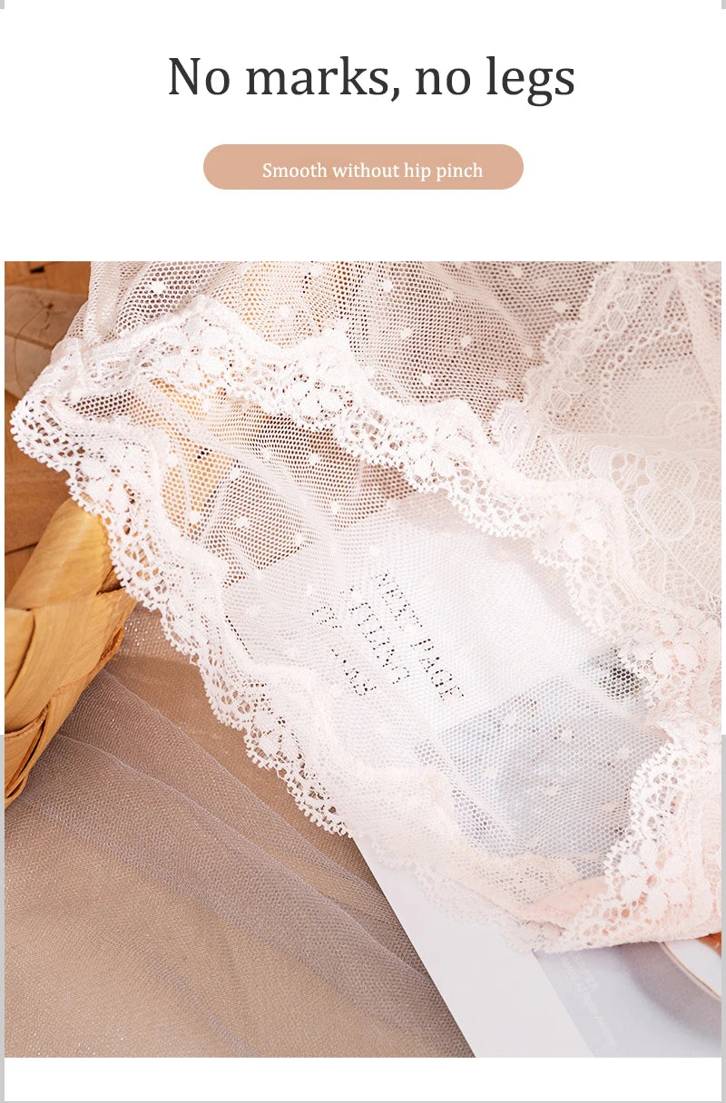 3pcs/lot Summer loose lace ladies panties, soft mesh underwear, sexy temptation briefs, seamless mid-waist cotton crotch panties Viralgem Store