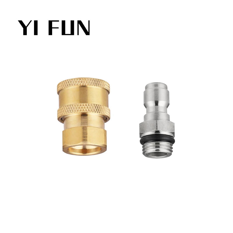 Adapter For High Pressure Washer Water Gun 1/4 Inch Quick Connector M14x1.5mm Connector For Snow Foam Lance Spray Nozzle