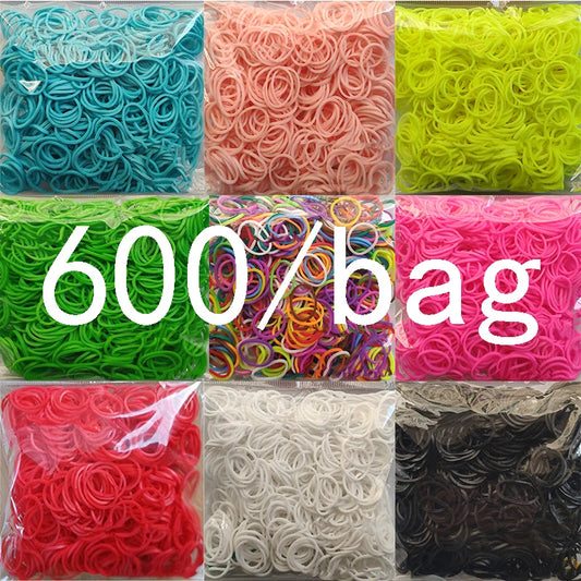 600 Rubber Loom Bands Girl Gift For Children Elastic Band For Weaving Lacing Bracelet Toy Gum Bracelets DIY Material Accessories