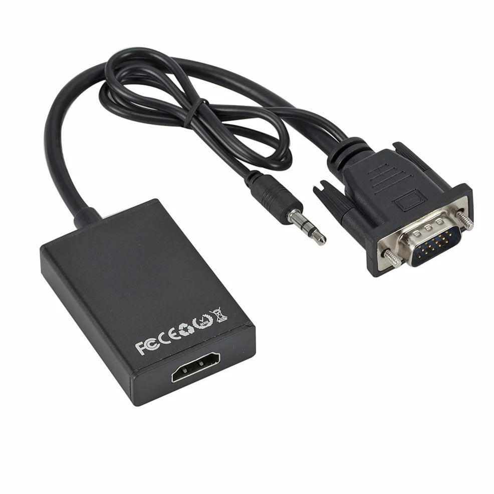 VGA to HDMI Converter Adapter 1080P VGA Male to HDMI Female Adapter Cable With 3.5mm Audio Output  for PC Laptop HDTV Projector Viralgem Store
