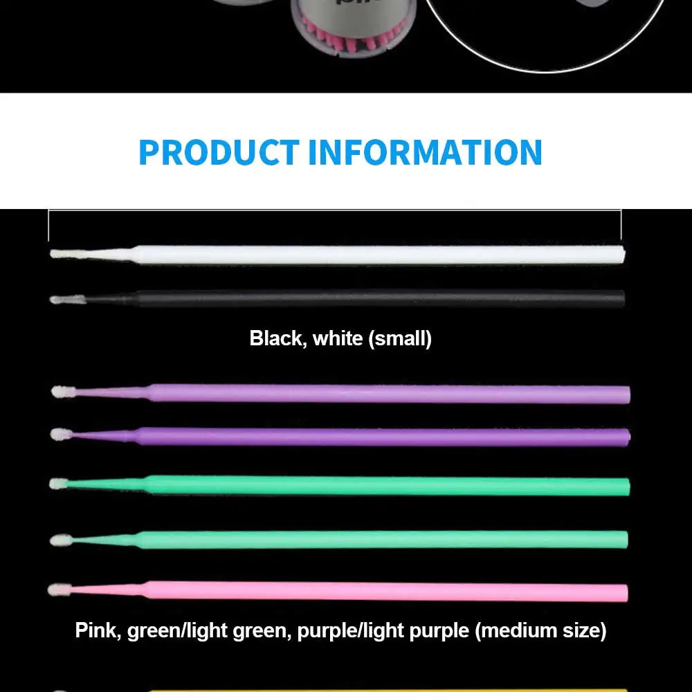 100pcs/lot Micro Brushes Make Up Eyelash Extension Disposable Eye Lash Glue Cleaning Brushes Free Applicator Sticks Makeup Tools