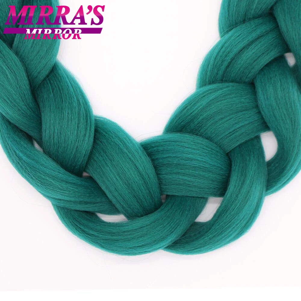 82 Inch Pure Color Jumbo Braiding Hair Extensions Synthetic Braids Ombre Hair For Box Braid Support Wholesale Mirra’s Mirror