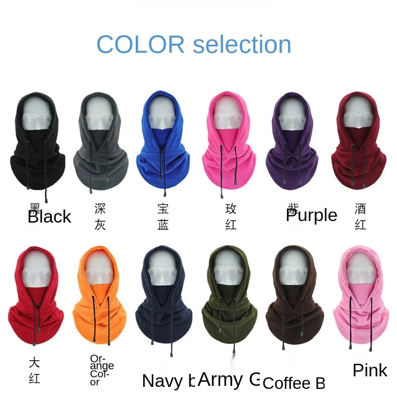 Thermal Fleece Balaclava Hat Hooded Neck Warmer Cycling Face Mask Outdoor Winter Skiing Sport Face Mask Men Cycling Masked Caps Viralgem Store