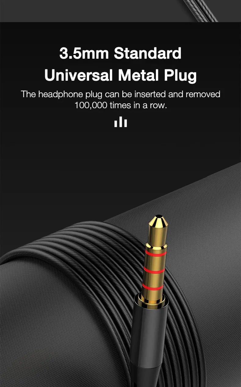 3.5mm Wired Headphones In Ear Headset Wired Earphones with Mic Bass Stereo Earbuds Sports In-line Control For Xiaomi Phones