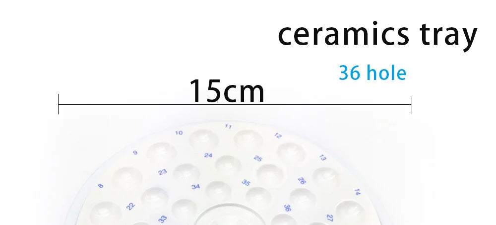 1pcs Dental Lab Mixing Watering Moisturizing Plate Ceramic Palette with Transparent Cover 12/24/36 Slot Dental Supplies Viralgem Store