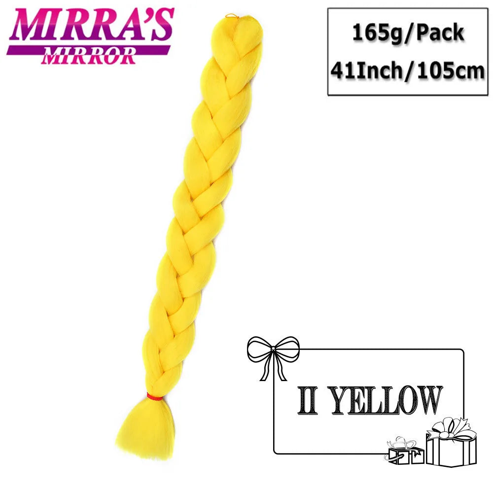 82 Inch Pure Color Jumbo Braiding Hair Extensions Synthetic Braids Ombre Hair For Box Braid Support Wholesale Mirra’s Mirror