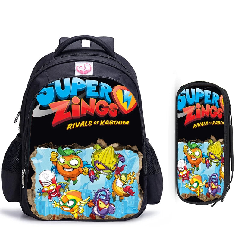 16 Inch Super Zings Children School Bags Orthopedic Backpack Kids School Boys Girls Mochila Infantil Catoon Bags Gift