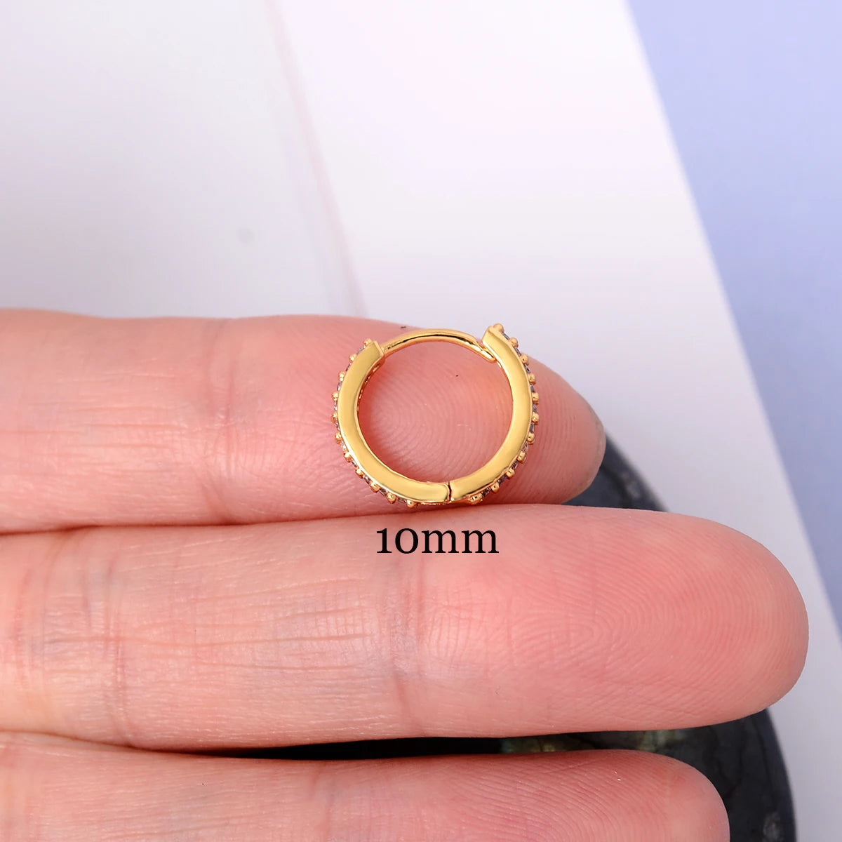 1 Pcs Fashion Exquisite Crystal Zircon Hoop Earrings for Women Rainbow Cartilage Helix Tragus Earring Stud Body Piercing Jewelry Viralgem Store