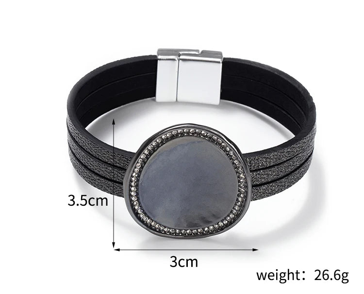 WYBU Wrap Leather Bracelets for Women Fashion Metal Leather Bracelet Charm Couple Wholesale Jewelry Dropshiping