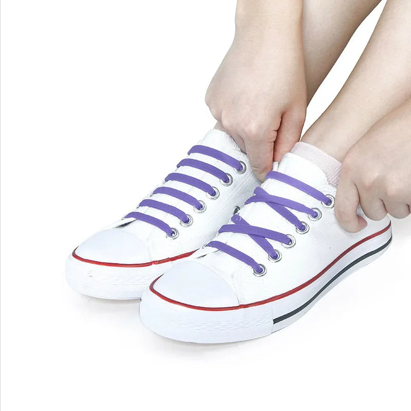 2024 New Silicone Elastic Shoelaces Fashion Unisex Athletic No Tie Shoe Lace All Sneakers Color Shoelaces for Kids and Adults