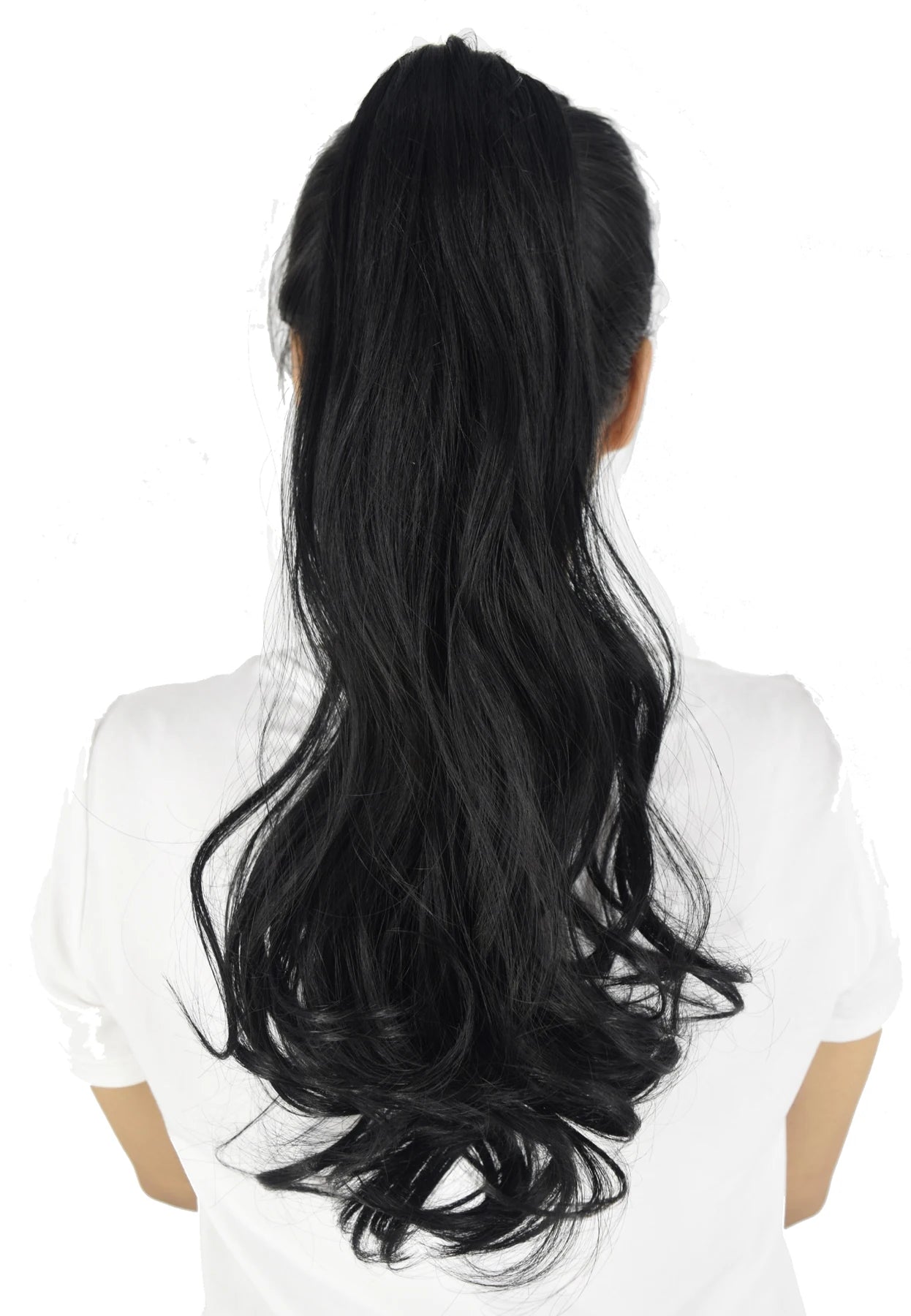 TOPREETY Synthetic Hair Heat Resistant 140gr Wavy Claw Clip in/on Ponytail hair extensions CP-666