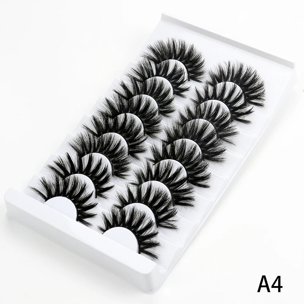 5/7/8 pairs 3D mink Lashes ,soft fluffy natural false eyelashes，individual eyelash extension, makeup tools lashes wholesale