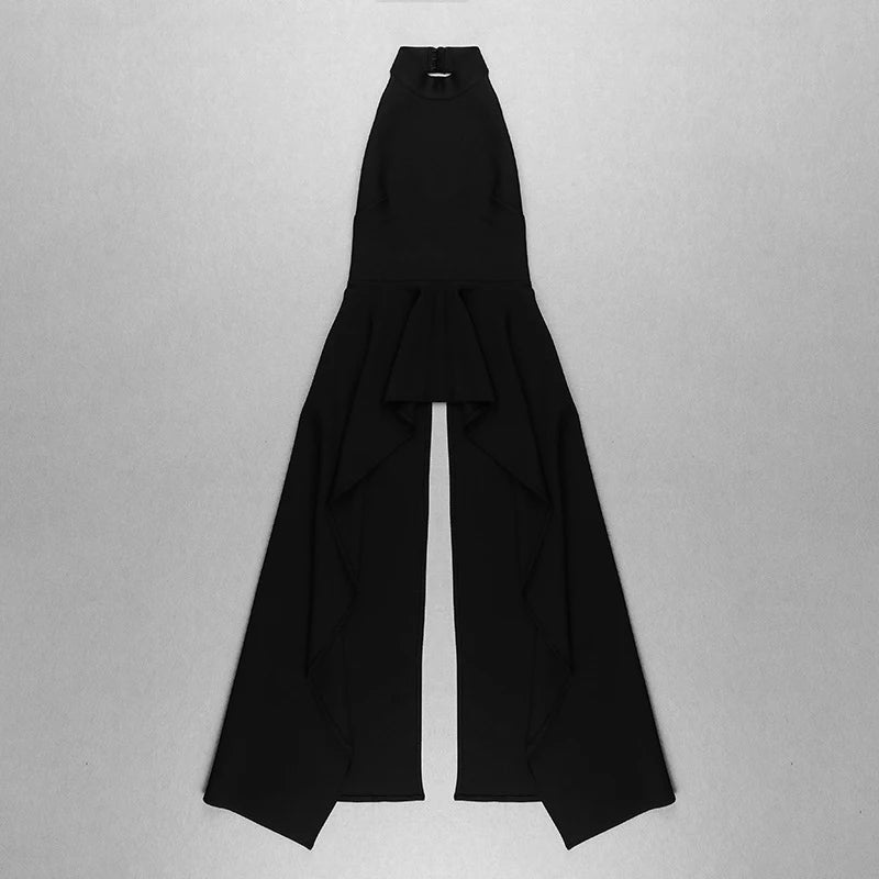 TWOTWINSTYLE Sexy Two Piece Set Women Halter Sleeveless Open Back Top High Waist Pleated Maxi Skirt Slim Women's Suit Summer New