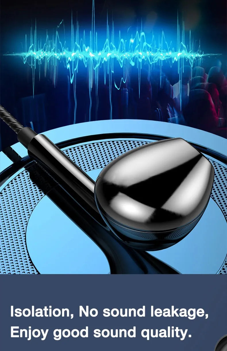 3.5mm Wired Headphones In Ear Headset Wired Earphones with Mic Bass Stereo Earbuds Sports In-line Control For Xiaomi Phones