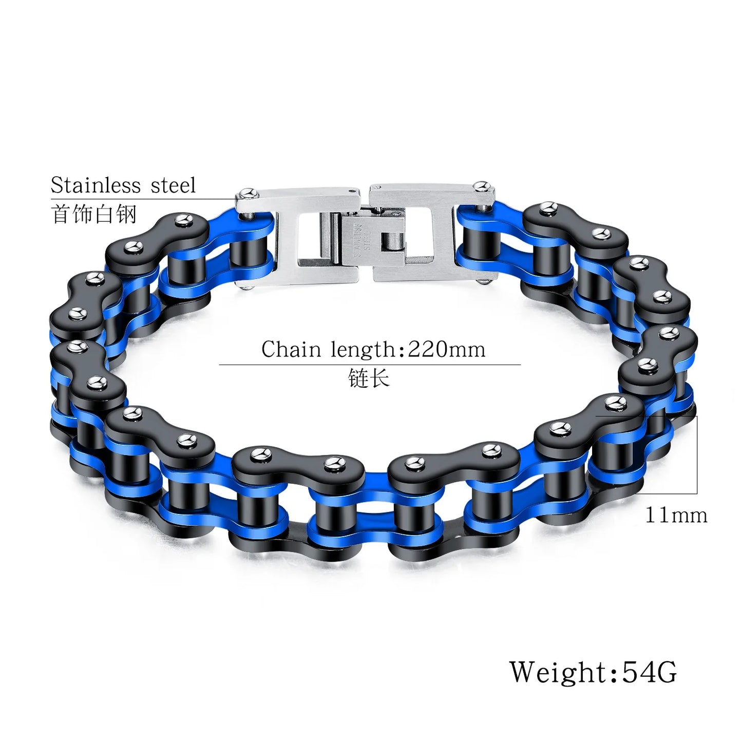 Stainless Steel Biker Chain Bracelet Mens Bracelet Link Chain Motorcycle Bicycle Style Bracelets Fashion Punk Bangles Jewelry