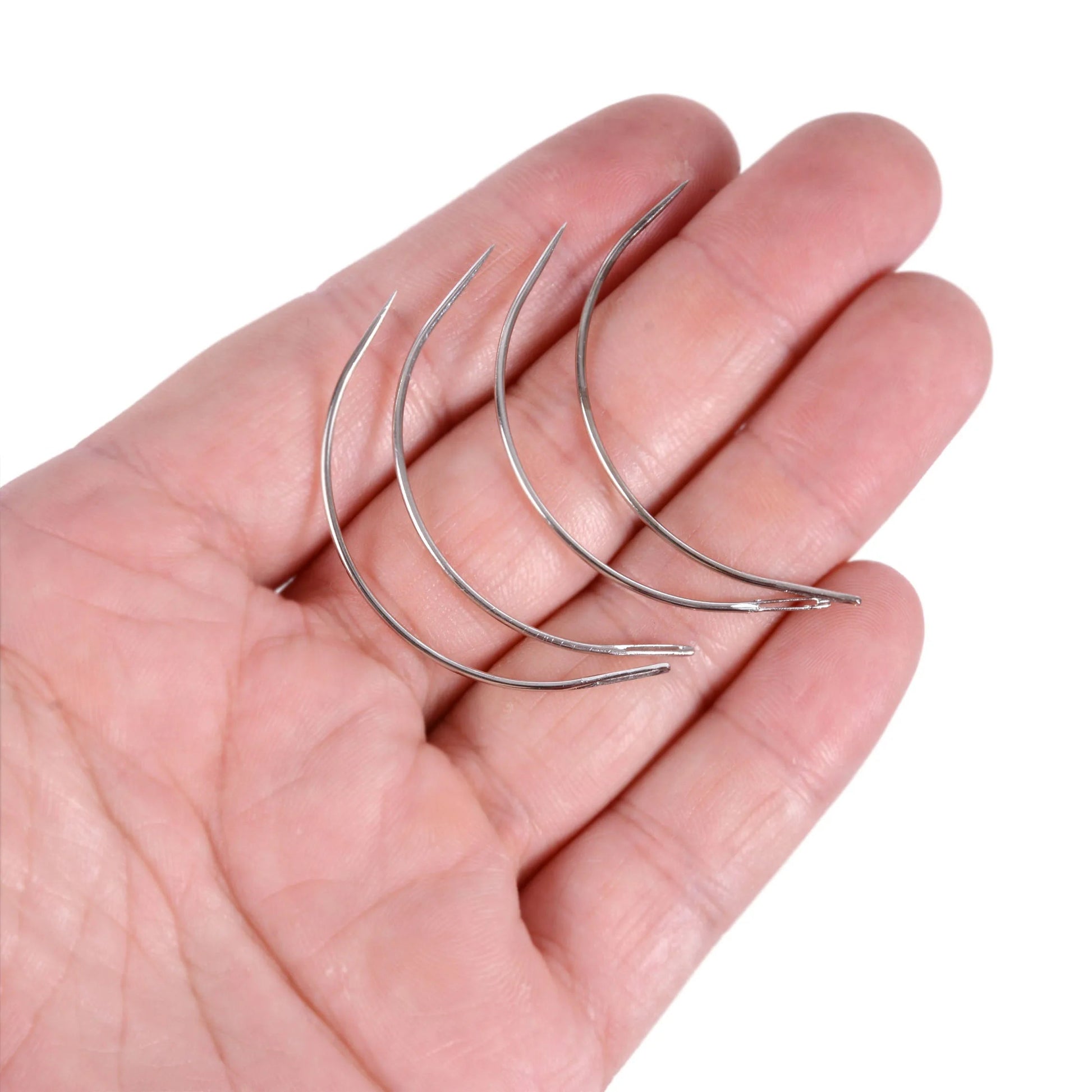 24 pcs/bag Large 9cm 6cm C Shape Curved Needles Wig making crochet braids ventilating Hair weaving needle Viralgem Store