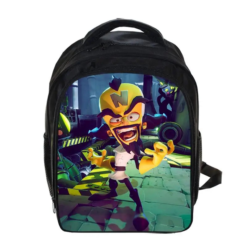 13 Inch Game Crash Bandicoot Backpack Cartoon Kindergarten Backpacks Boys Girls Children School Bags Kids Book Bag Gift