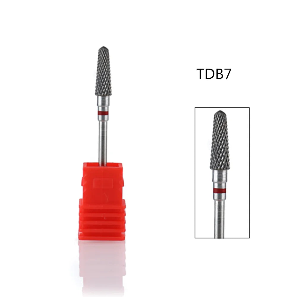 1pcs Tungsten Carbide Nail Drill Bit Electric Manicure Drill Machine Replacement Gringing Heads for Acrylic Gel Polishing Remove