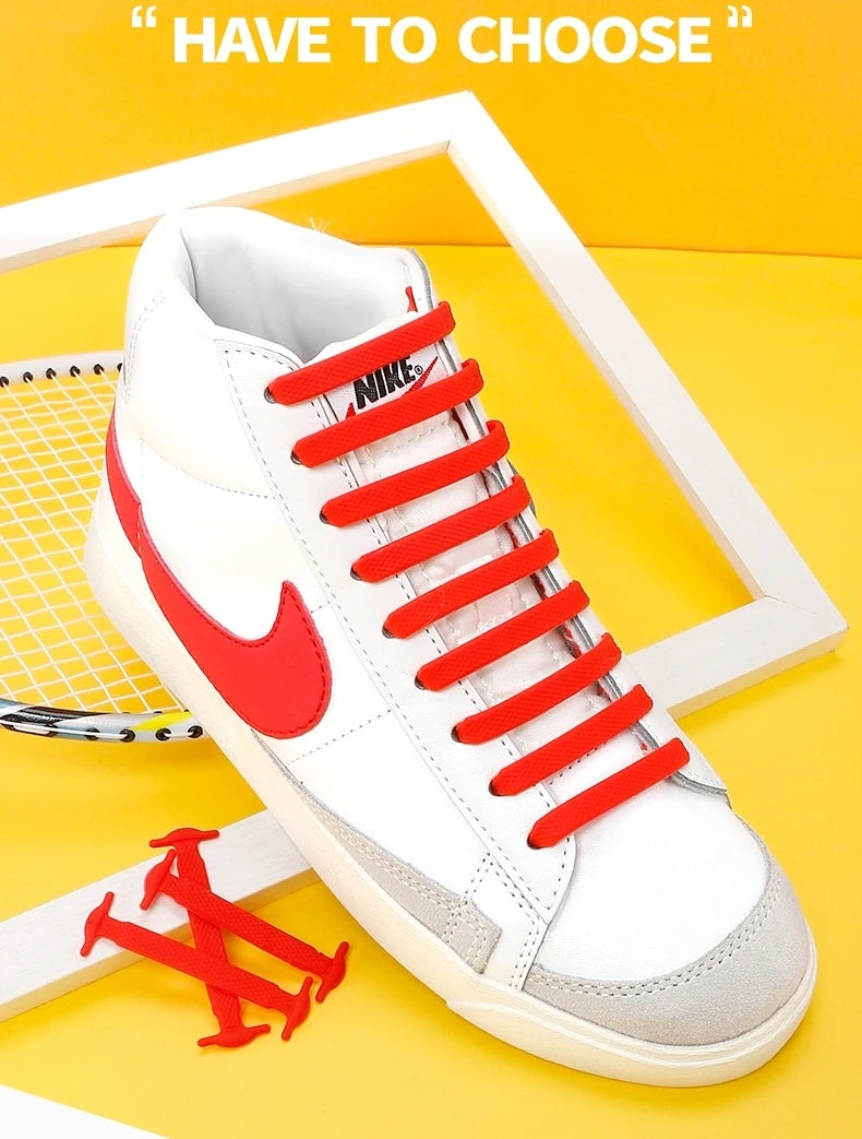 2024 New Silicone Elastic Shoelaces Fashion Unisex Athletic No Tie Shoe Lace All Sneakers Color Shoelaces for Kids and Adults