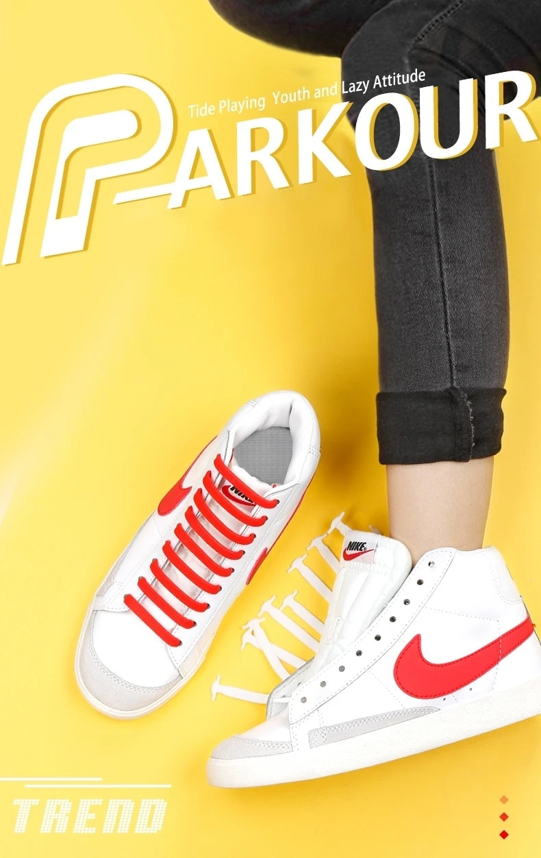 2024 New Silicone Elastic Shoelaces Fashion Unisex Athletic No Tie Shoe Lace All Sneakers Color Shoelaces for Kids and Adults