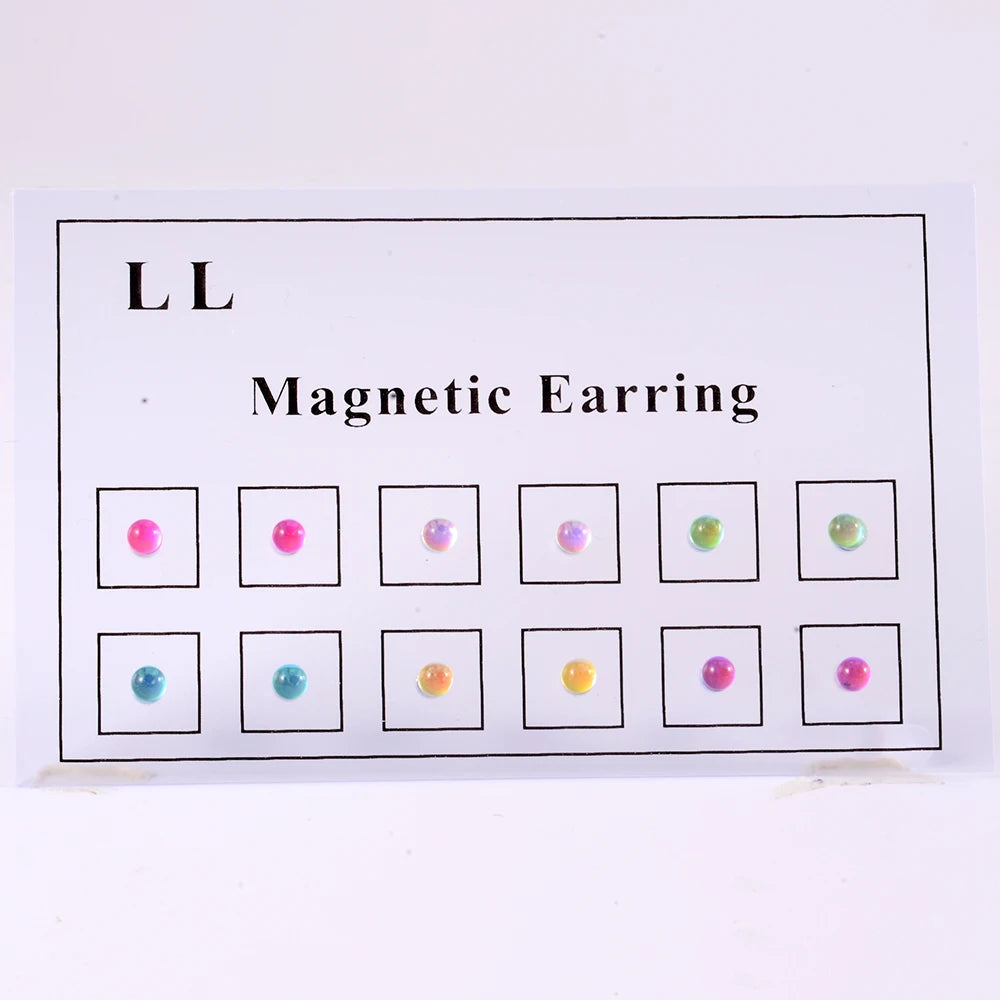 12PCS/Card Fake Cheater Non Pierced Magnet Ear Tragus Cartilage Lip Labret Stud Nose Ring  Jewelry Magnetic Earring Viralgem Store