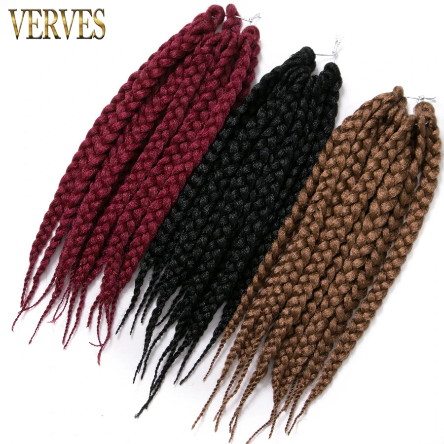 VERVES Short Box Braids Synthetic 5 Piece/Pack Crochet Hair Pre-Looped Braiding Extensions 14 inch for Asian Women Black Brown Viralgem Store