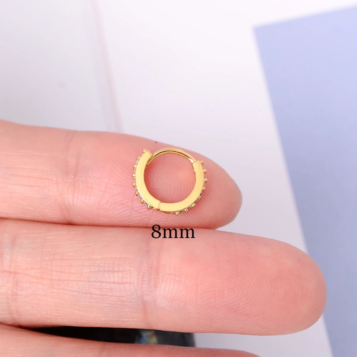 1 Pcs Fashion Exquisite Crystal Zircon Hoop Earrings for Women Rainbow Cartilage Helix Tragus Earring Stud Body Piercing Jewelry Viralgem Store