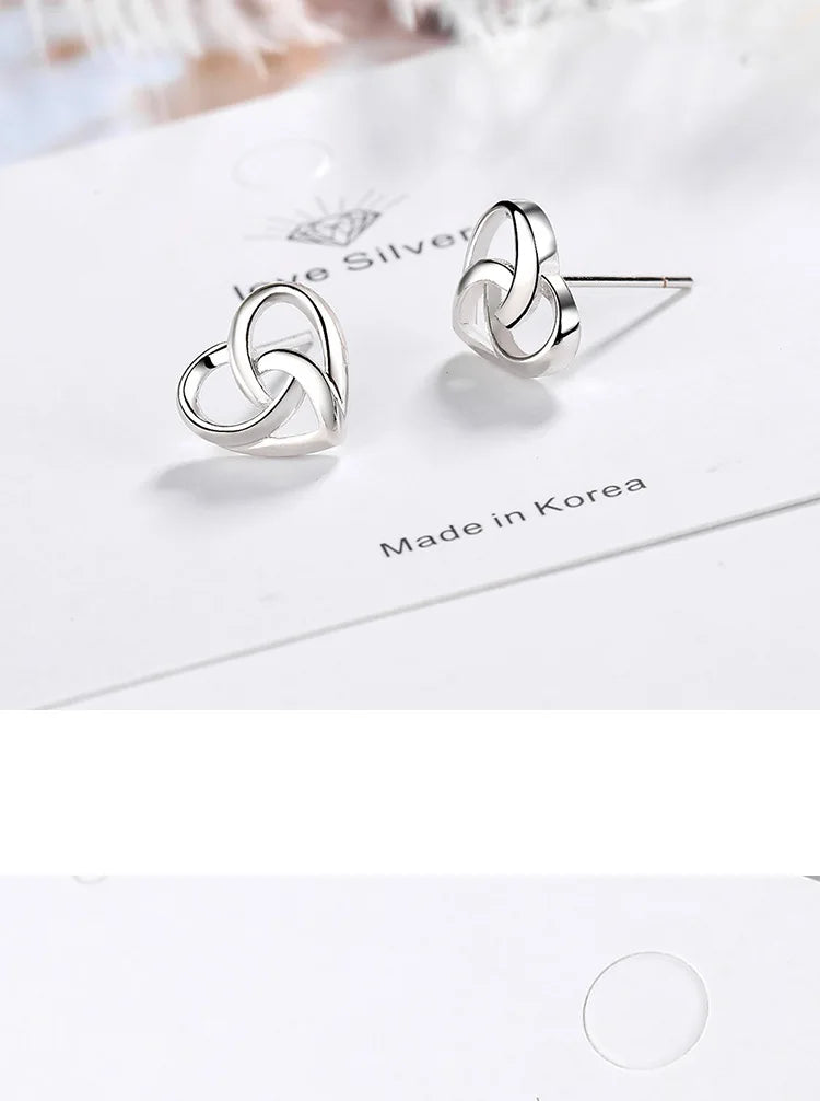 925 Sterling Silver Love Heart Stud Earrings For Women Luxury Designer Jewelry Best Selling   GaaBou