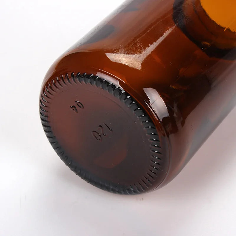 12-200ML Big Head Amber Brown Glass Bottle Aromatherapy Liquid For Essential Basic Massage Oil Pipette Bottles Refillable